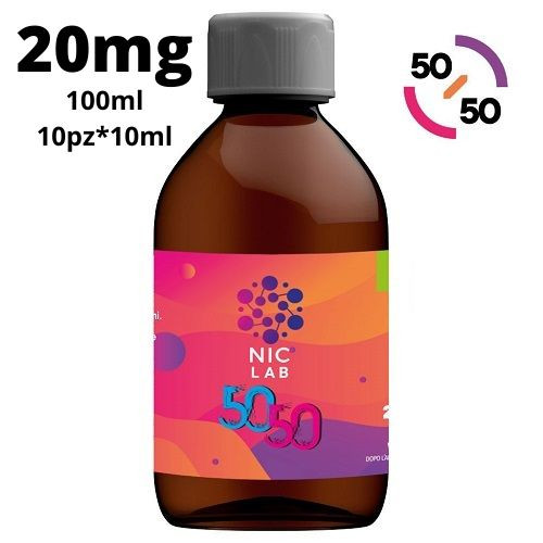 NIC LAB - BASE NEUTRA 50/50 - 100 ML - 10X10 NICOTINA 20 MG