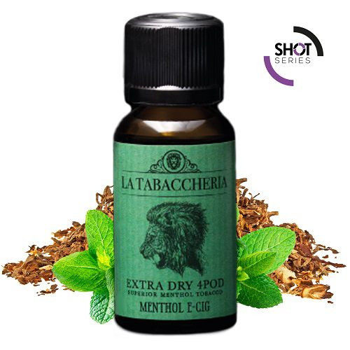 LA TABACCHERIA - EXTRA DRY 4POD WHITE MENTHOL E-CIG - SHOT SERIES 20ML NEW