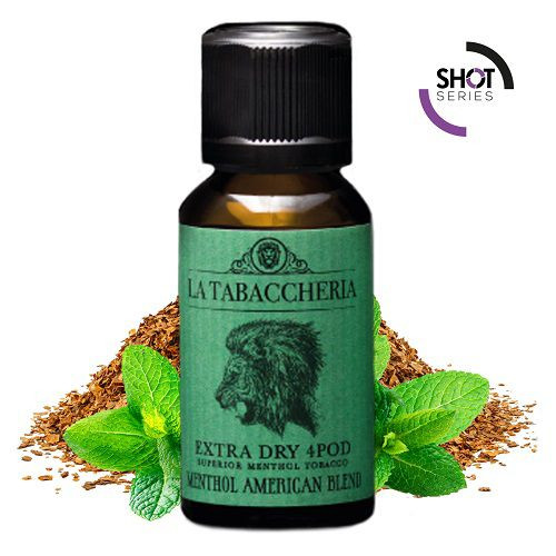 LA TABACCHERIA - EXTRA DRY 4POD WHITE MENTHOL AMERICAN BLEND - SHOT SERIES 20ML NEW