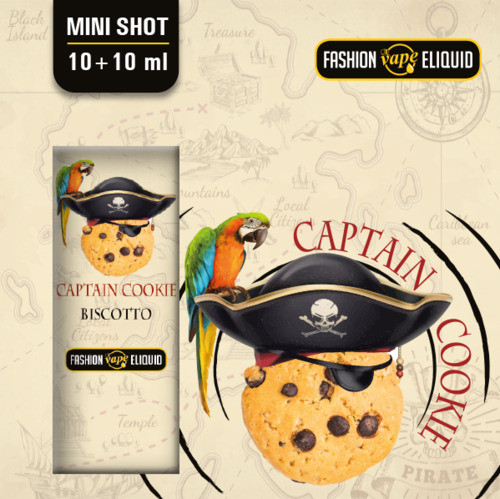 FASHION VAPE ELIQUID - CAPTAIN COOKIE - MINI SHOT 10ML