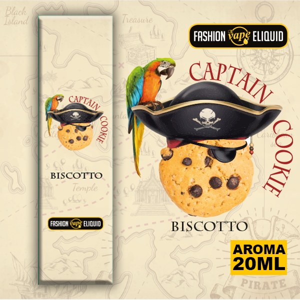 FASHION VAPE ELIQUID - CAPTAIN COOKIE - AROMA SHOT SERIES 20ML 