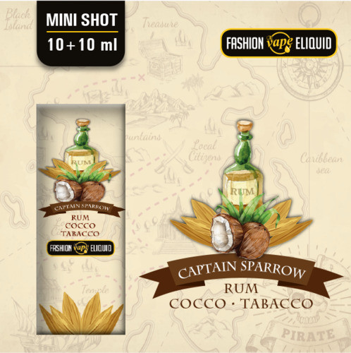 FASHION VAPE ELIQUID - CAPTAIN SPARROW - MINI SHOT 10ML