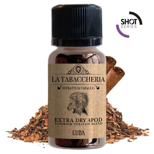 LA TABACCHERIA EXTRA DRY 4POD WHITE - CUBA - AROMA SHOT SERIES 20 ML NEW