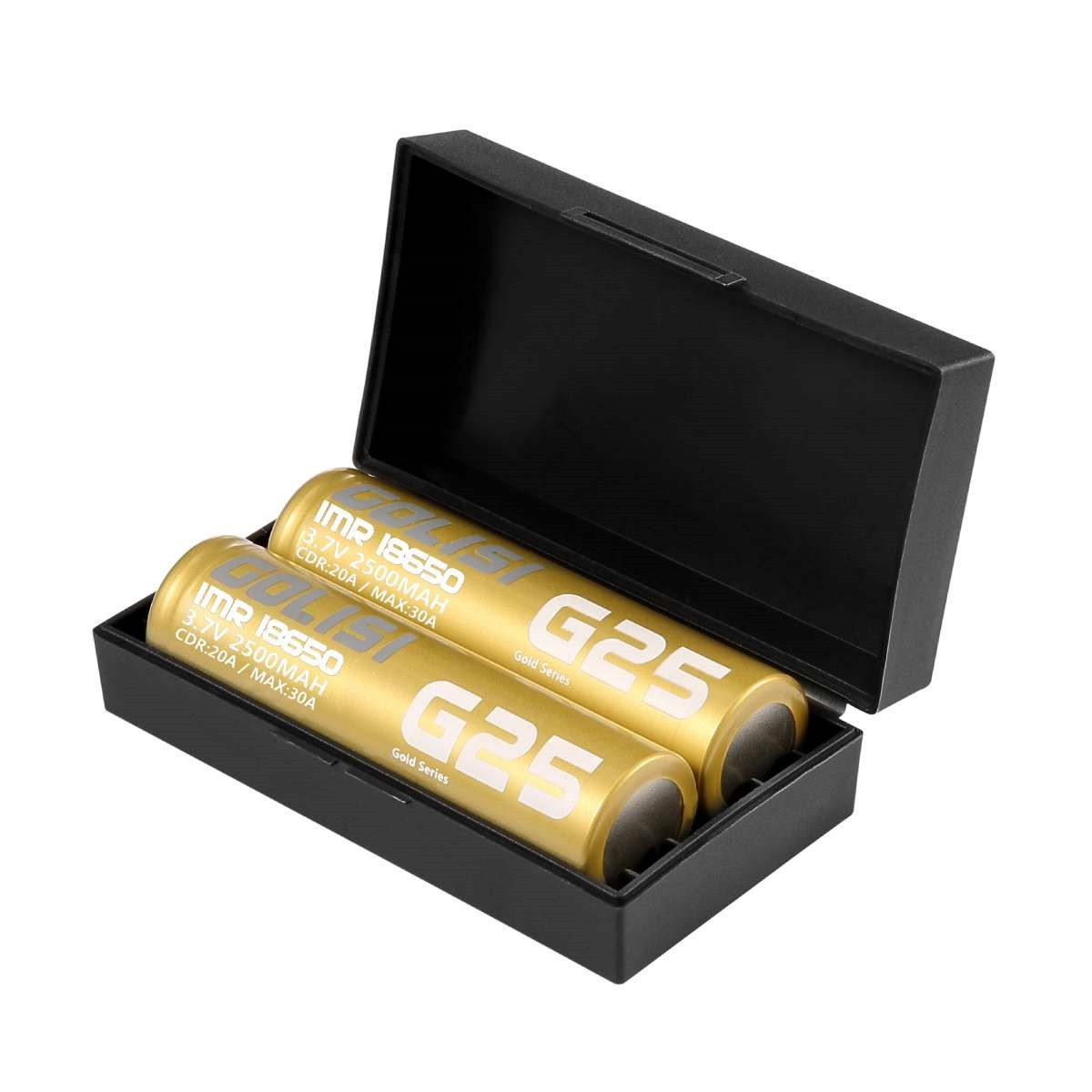 2PZ BATTERIA G25 - 18650 - 2500 MAH - 20A - GOLISI