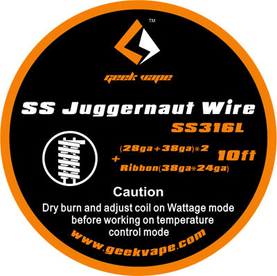 WIRE JUGGERNAUT/SS316L - (28GA+38GA)*2 + RIBBON(38GA+24GA) - 3 M - GEEKVAPE