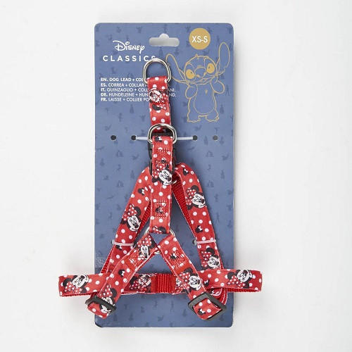 FANPET WALT DISNEY - GUINZAGLIO STILE PETTORINA E COLLARE MINNIE TAGLIA XS