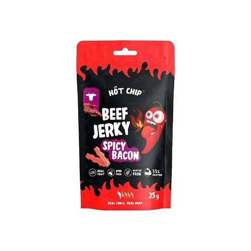 Hot Chip Beef Jerky Spicy Bacon - Carne secca aromatizzata al bacon 25 gr