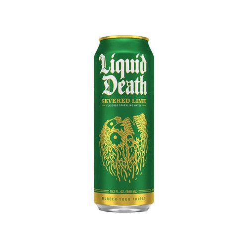 LIQUID DEATH Severed Lime - Acqua Frizzante delle Alpi aromatizzata al Lime 568 ml