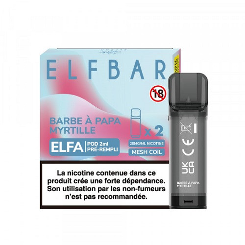 ELF BAR - POD ZUCCHERO FILATO AL MIRTILLO (BARBE À PAPA AUX BLEUETS) 2ML - 2PZ