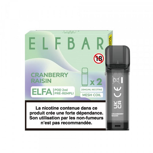 ELF BAR - POD UVA MIRTILLO (CRANBERRY RAISINS ) 2ML - 2PZ