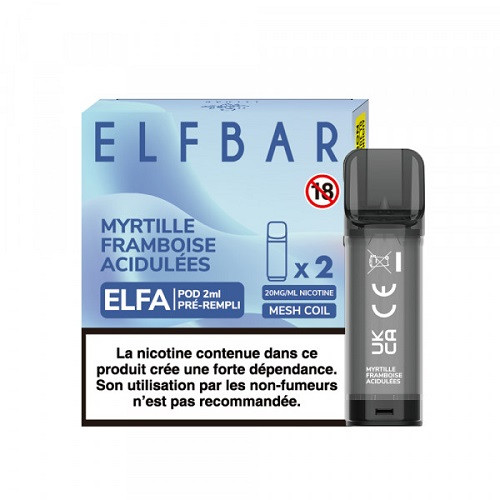 ELF BAR - POD MIRTILLO FRAGOLA ACIDULA (MYRTILLE FRAMBOISE ACIDULEE) 2ML - 2PZ