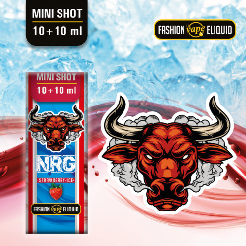 FASHION VAPE ELIQUID - NRG STRAWBERRY ICE - MINI SHOT 10ML