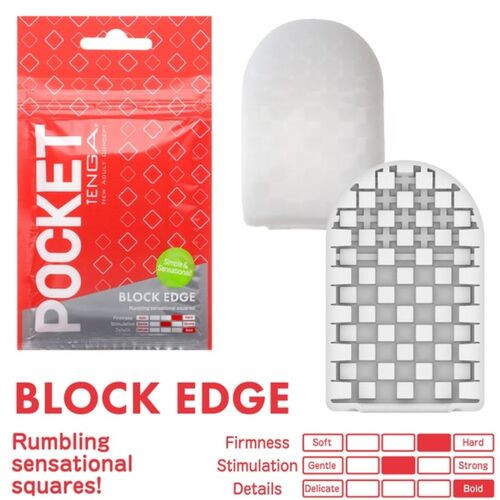 TENGA - MASTURBATORE TASCABILE POCKET BLOCK EDGE